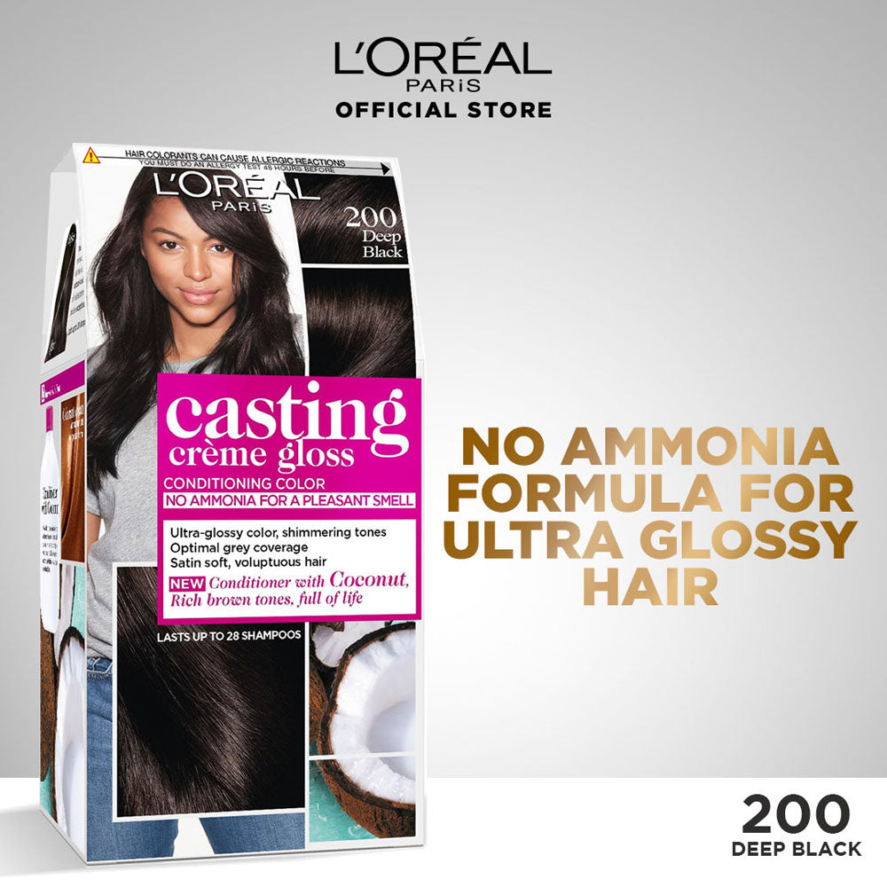 LOreal Paris - Casting Crème Gloss Hair Color - 200 Deep Black