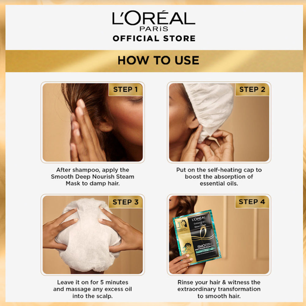 Loreal Paris - Elvive Extraordinary Oil Smoothening Steam Mask - 20ml