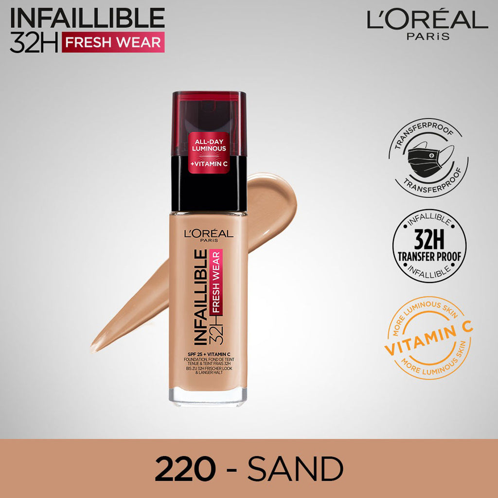 LOreal Paris - Infallible 24H Liquid Foundation - 220 Sand