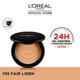 LOreal Paris - Infallible 24H Oil Control Compact Powder - 105 Fair Linen