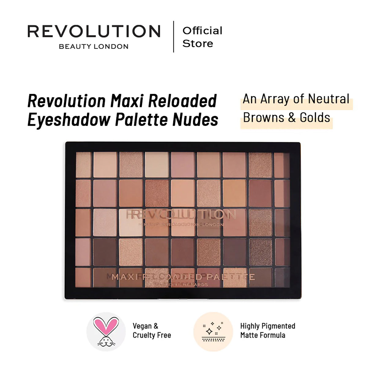 Maxi Reloaded Palette, Eyeshadow Palette, 45 Highly Pigmented Neutral  Shades, Large It Up, 1.35g