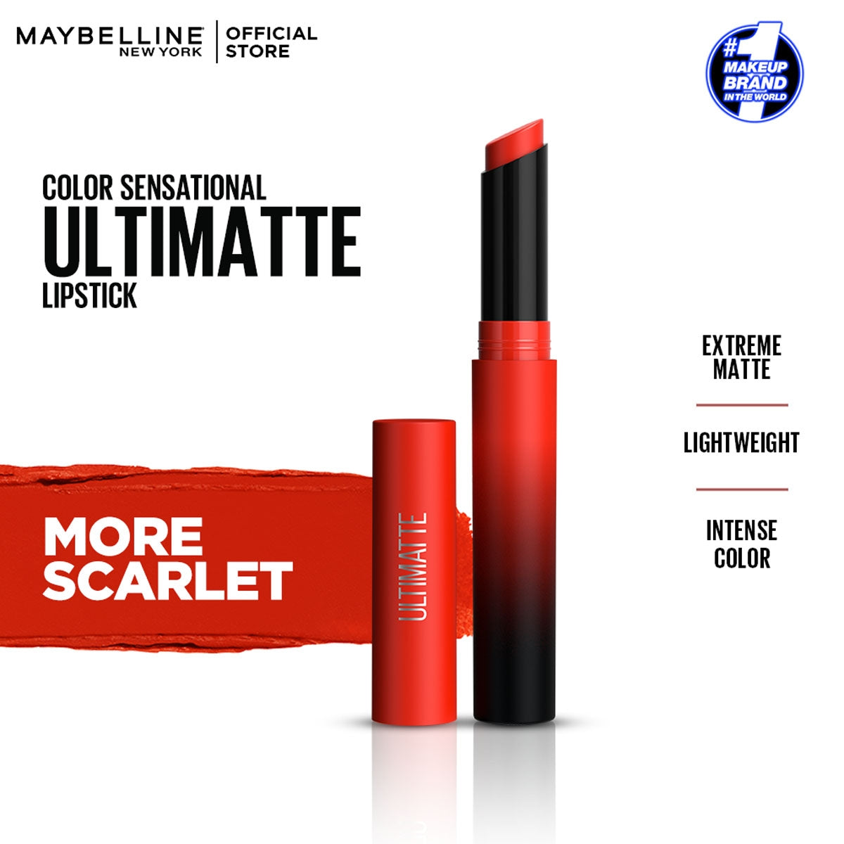Maybelline - Color Sensational Ultimatte Slim Lipstick - More Scarlet