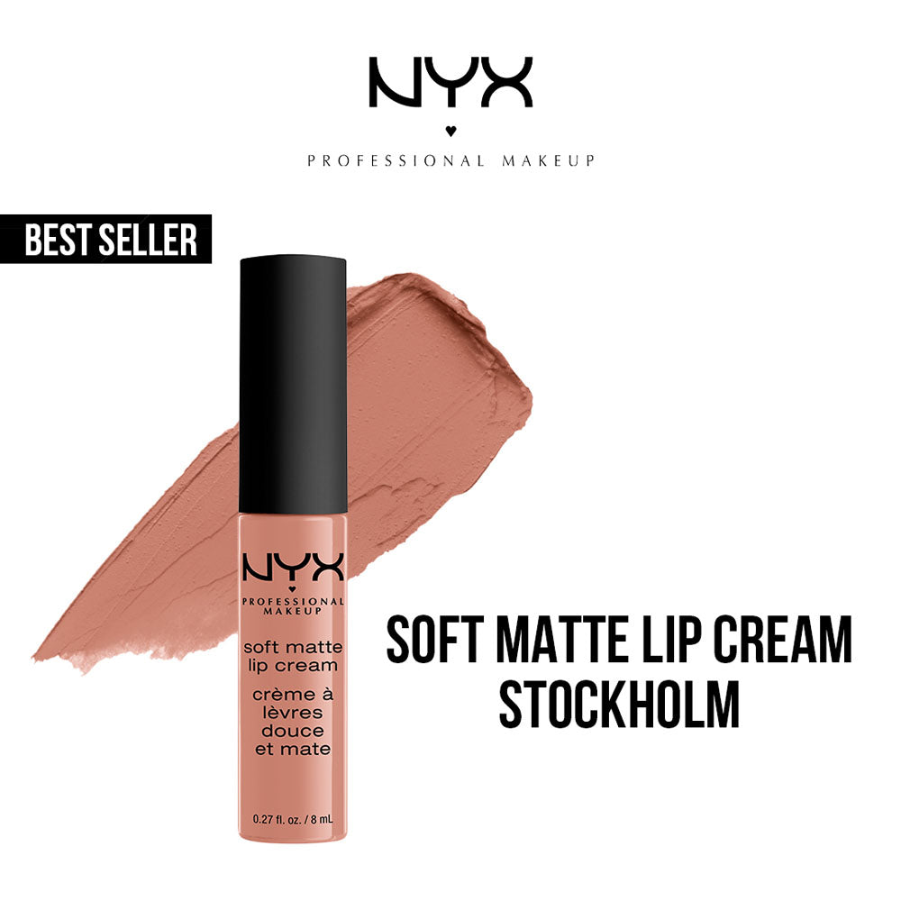 NYX Soft Matte Lip Cream Liquid Lipstick 02 Stockholm Makeup