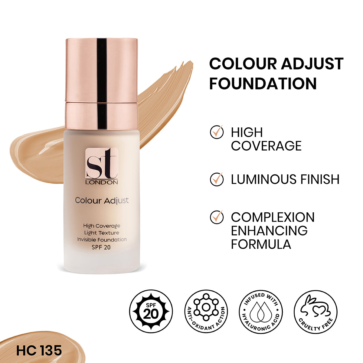 ST London - Color Adjust High Coverage Foundation - Hc 135