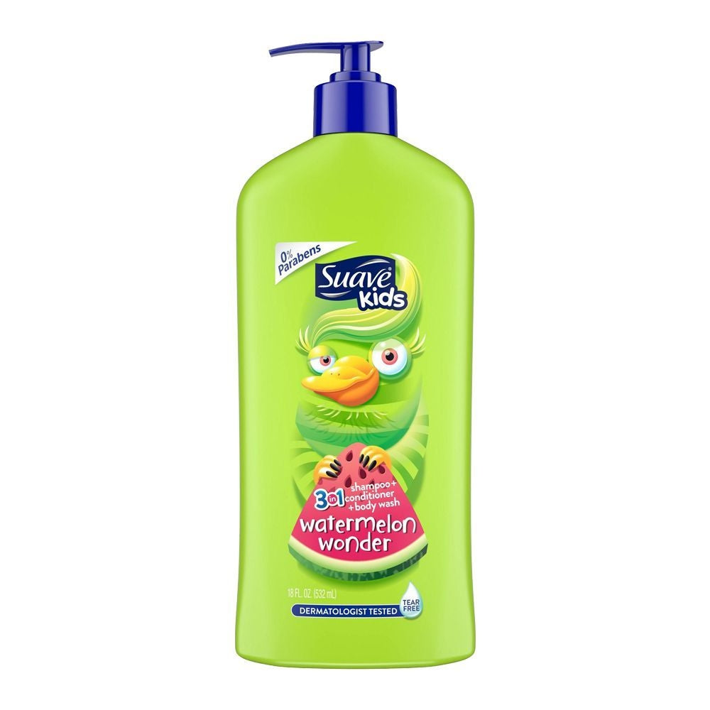 Suave - Kids 3in1 Watermelon Wonder Shampoo + Conditioner + Body Wash 532ml